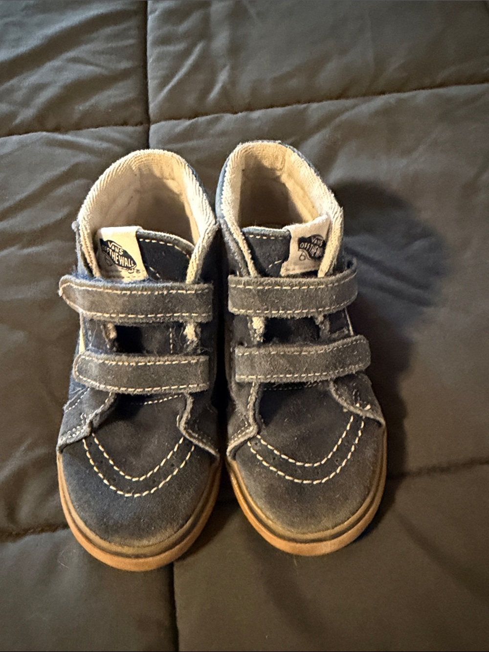 Vans Kids Denim High-Top Sneakers with Double Hook-and-Loop Straps